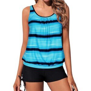 Blouson Tankini with Boyshorts – Modest 2 Piece Swimsuit